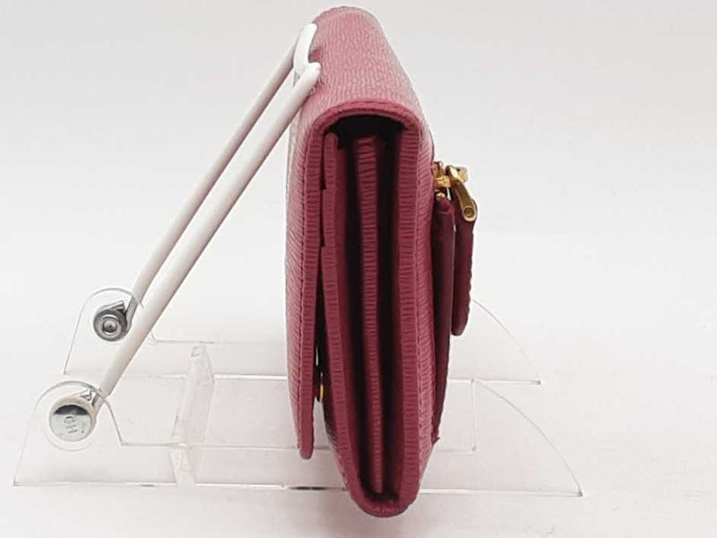 Prada Saffiano Leather Fold Over Continental Wallet Pink Aa0625lzxsa