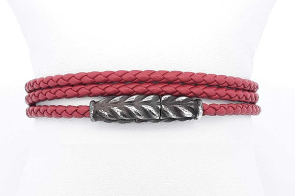 David Yurman Braided Leather Bracelet With 925 Magnetic Clasp Eb0424lxzsa