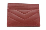 Yves Saint Laurent Cassandre Burgundy Leather Card Case Wallet Eb1026crsa