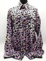 Gianni Versace Floral Purple Washed Cotton Denim Shirt Size Eu 46 Do0526wrxde