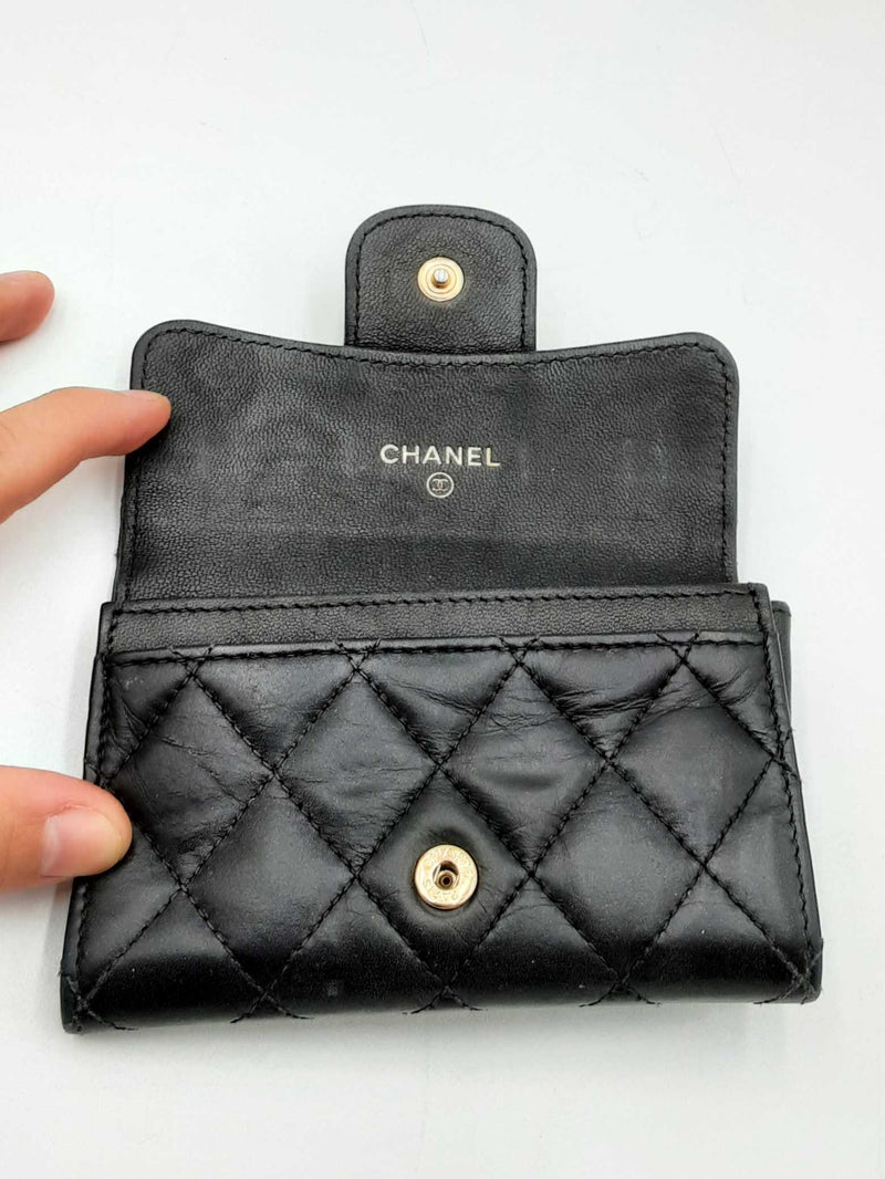 Chanel Quilted Leather Flap Card Holder Wallet Eb0125oxzdu