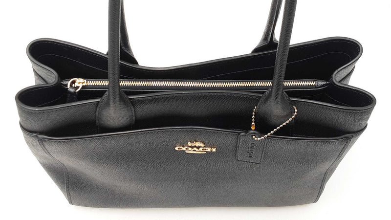 Coach Casey Tote Bag In Metallic Charcoal Crossgrain Leather Fw1025ixdu