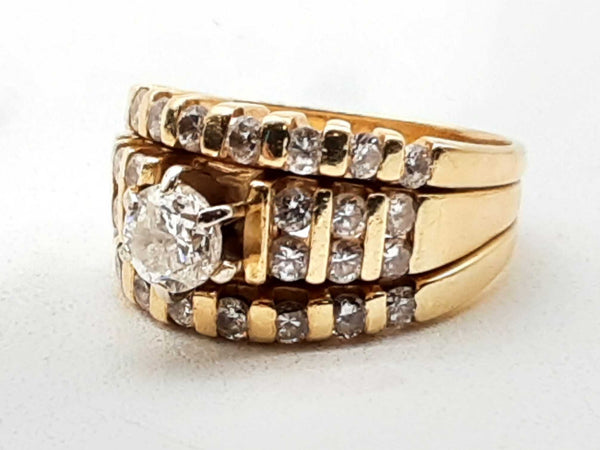 Approx 1.1 Ctw Diamonds 14k Yellow Gold 7.2g Ring Size 6.25 Do1224porde