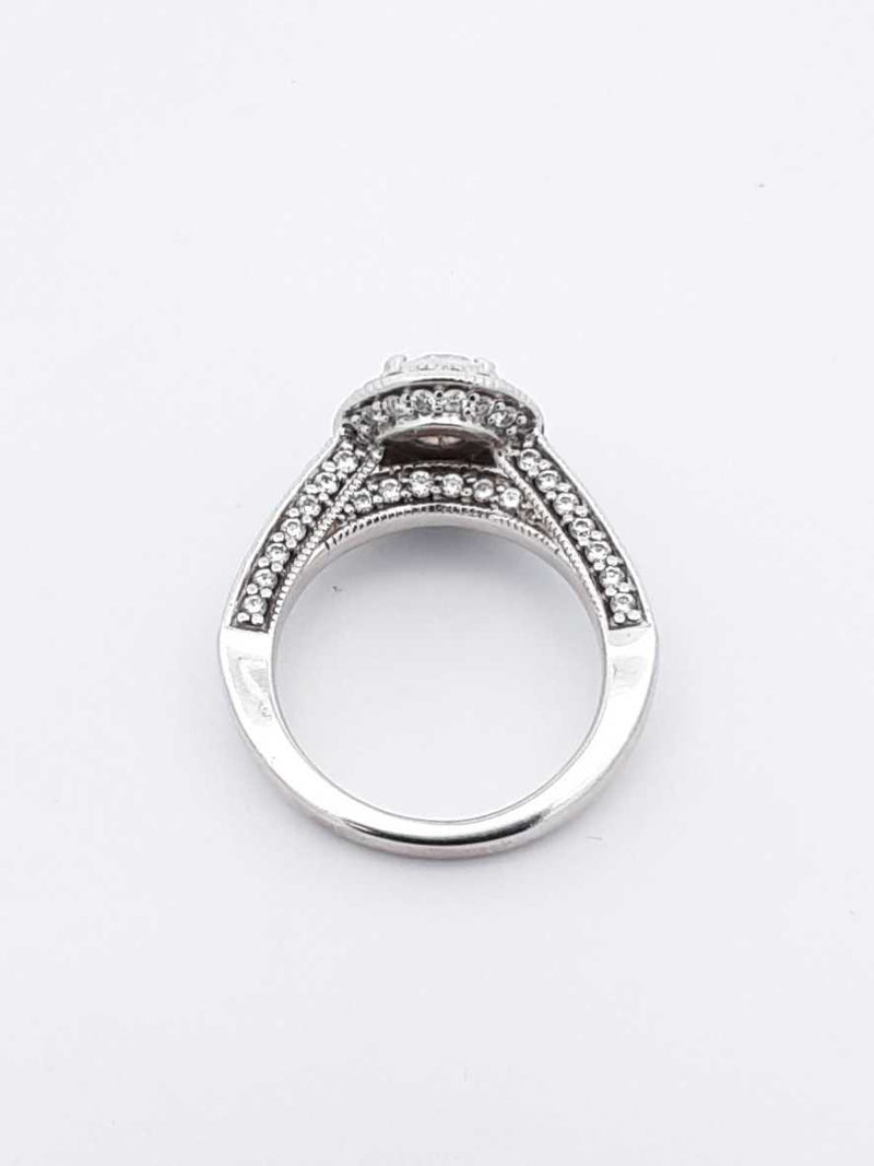 1.0 Ctw Diamond & 14k White Gold Engagement Ring 6.5 Grams Size 5.5 Fw0525lwxzdu
