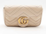 Gucci Double G Marmont Super Mini Beige Handbag Aa0326wrzsa
