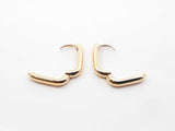 18k Yellow Gold Soft Rectangle Hoop Earrings 3.3 Grams Fw0826orxdu