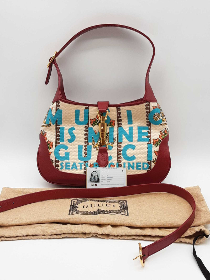Gucci Jackie 1961 Crown Canvas Shoulder Bag Sd0525izxde