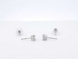 1.0 Cttw Diamond & 14k White Gold Stud Screwback Earrings 1 Gram Fw0725wxzdu