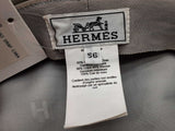 Hermes Gray Wool Leather Cap Size 56 Do0926oxzde