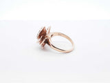 0.48 Ct Diamond & 10k Yellow Gold Rose Ring 5.5 Grams Size 4.5 Fw0925pordu