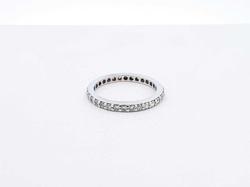 0.64 Cttw Diamond & 14k White Gold Eternity Ring Size 4.75 1.8 Grams Fw0425lordu