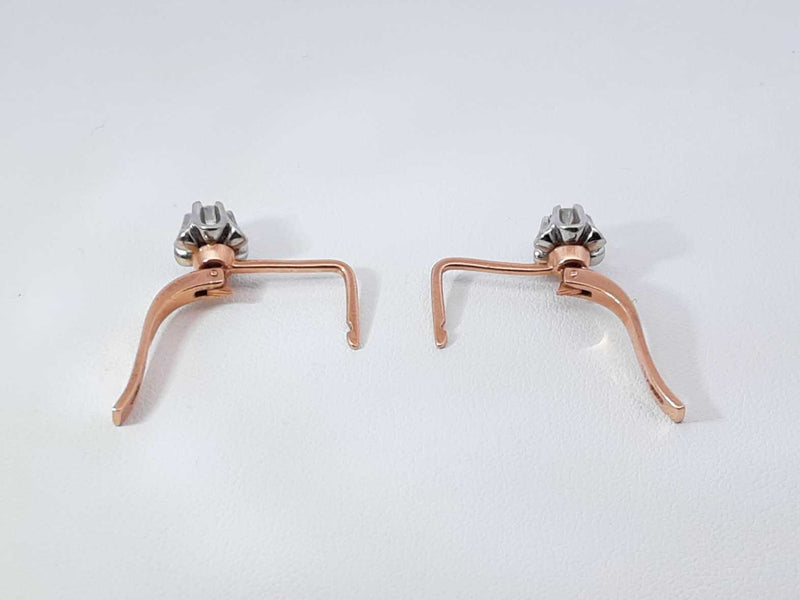 0.40 Cttw Diamond & 14k Rose Gold Leverback Earrings 5.6 Grams Fw0925prxdu