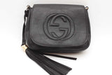 Gucci Black Leather Soho Flap Chain Crossbody Bag Eb0226orxde
