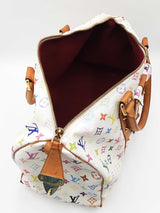 Louis Vuitton X Takashi Murakami Keepall 45 In White Multicolor Monogram Coated Canvas Fw0726lcrxdu