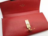 Salvatore Ferragamo Gancini Red Leather Continental Wallet Do0725lxzde