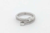 0.54cttw Diamond Wrap Ring In 14k White Gold 4.1 Grams Size 6.5 Eb1026oixsa