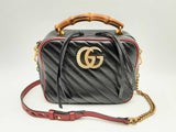 Gucci Matelassé Leather Gg Marmont Bamboo Top Handle Bag Fw1224lxzsa