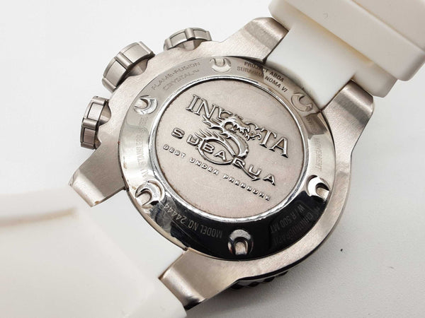 Invicta 24444 52mm Subaqua Blue Dial White Band Steel Quartz Watch Do0425cxde