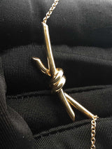 Tiffany & Co. Knot Pendant Necklace In 18k Gold 8.5 Grams 17 Inch Fw0826lxzxdu
