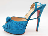 Christian Louboutin Greissimo Teal Blue Suede Pump Heels Size Eu 40.5 Do0826crde