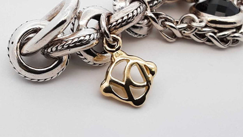 David Yurman Sterling Silver Old World Charm Bracelet 31.6 Gram 7 In Fw0425ozxdu