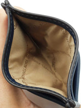 Michael Kors Reed Large Card Holder In Navy & White Woven Leather Fw0826wzdu