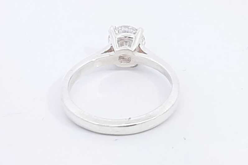 Approx. 1.05ctw Lab Grown Diamond Ring In 14k White Gold 2.5g Size 6 Eb1124possa