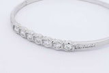 1.35cttw Diamond 18k White Gold Hinged Bangle Bracelet 14.8 Grams Eb0326llxzdu