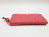 Chanel Pink Diamond Quilted Leather Zipper Wallet Do0425rxzde
