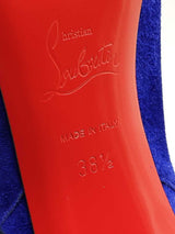 Christian Louboutin So Kate 100 Ankle Booty In Royal Blue Suede Size 8 Fw0826lxzdu