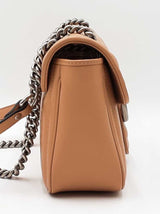 Gucci Marmont Small Shoulder Bag In Beige Matelassè Aria Calfskin  Fw0326exzdu