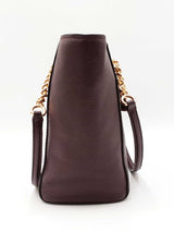Coach Turnlock Chain Tote In Oxblood Pebbled Leather Fw0626ordu