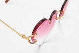Cartier Heart Shaped Rimless Pink Gradient Sunglasses Eb0726rxzsa