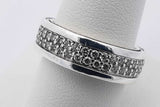 David Yurman Diamond Streamline Two Row 925 Band Ring 9g Size 8.5 Eb0326rxzsa