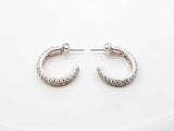 2.52 Cttw Pavé Diamond & 18k White Gold Half Hoop Stud Earrings 6.1 Grams Fw0626rzxdu