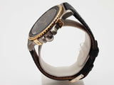 Tiffany & Co M0729 39 Diver Two Tone Steel Black Leather Strap Quartz Watch