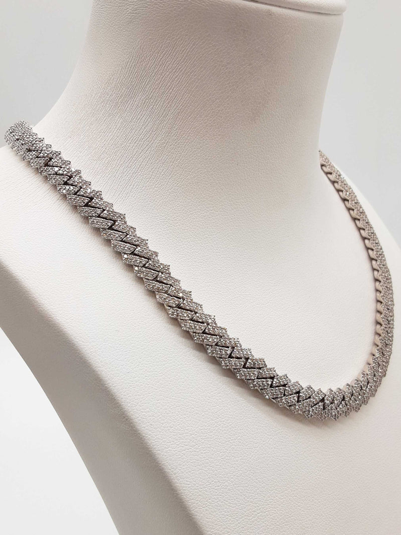 17.33 Cttw Diamonds 14k White Gold 66.7g Solid Cuban Chain 15 In Do0625woxzde