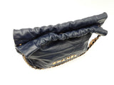 Chanel 22 Tote Bag In Navy Blue Diamond-quilted Shiny Calfskin Fw1225orxzdu