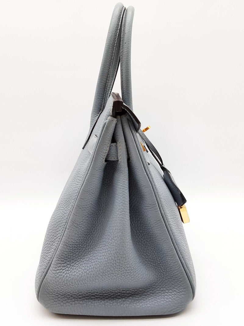 Hermes Birkin 30 Bleu Lin Blue Togo Gold Hardware Handbag Do0725lprxzde