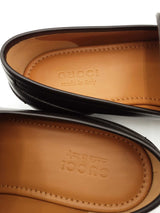 Gucci Jordaan Dark Brown Leather Loafers Size 11 Eb0726oxzsa