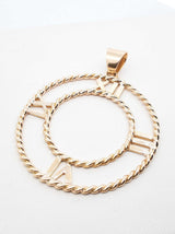 14k Yellow Gold Openwork Clock Face Pendant 11.3 Grams Fw0826izxdu