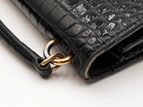Yves Saint Laurent Sunset Wallet With Chain In Croc-embossed Leather Fw0326cxzdu
