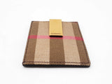 Burberry Money Clip Card Case In House Check Canvas & Leather Fw0726lzxdu