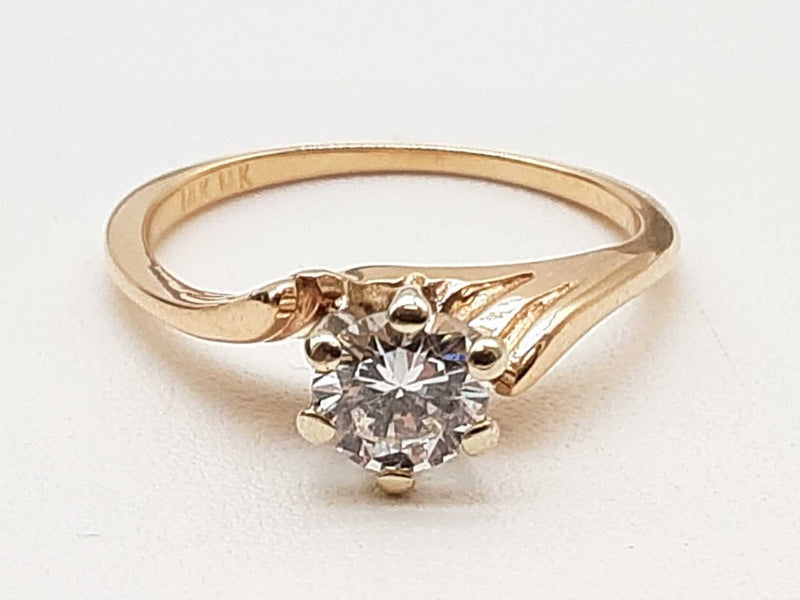 0.50 Carat Diamond 14k Yellow Gold 2.3g Solitaire Ring Size 5.75 Do0425pcrde