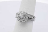 0.16ctw Center Diamond Wedding Set In 14k White Gold 5.1g Size 5.25 Eb0426pxzsa