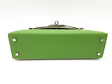 Hermes Mini Kelly Tricolor Green Gray Epsom Palladium Hardware Bag Do0925oxzxzde