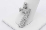 14k White Gold Diamond Number 7 Pendant 5.5 Grams Eb0626wrxsa