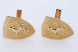 18k Yellow Gold Equestrian Shield Cuff Links 16.6 Grams Eb0826lpxzde