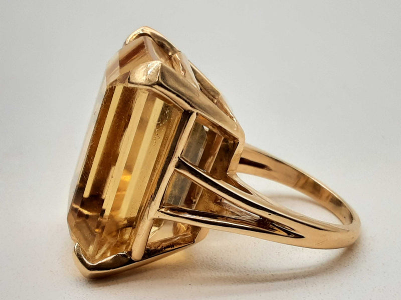 10k Yellow Gold 22.56g Synthetic Citrine Ring Size 8.5 Do1224erxde