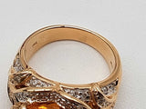 Oval Cut Citrine 14k Yellow Gold 12.1g Ring Size 7 Do0526rxzde